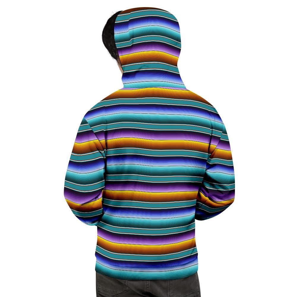 Blue Baja Serape Men's Hoodie-grizzshop