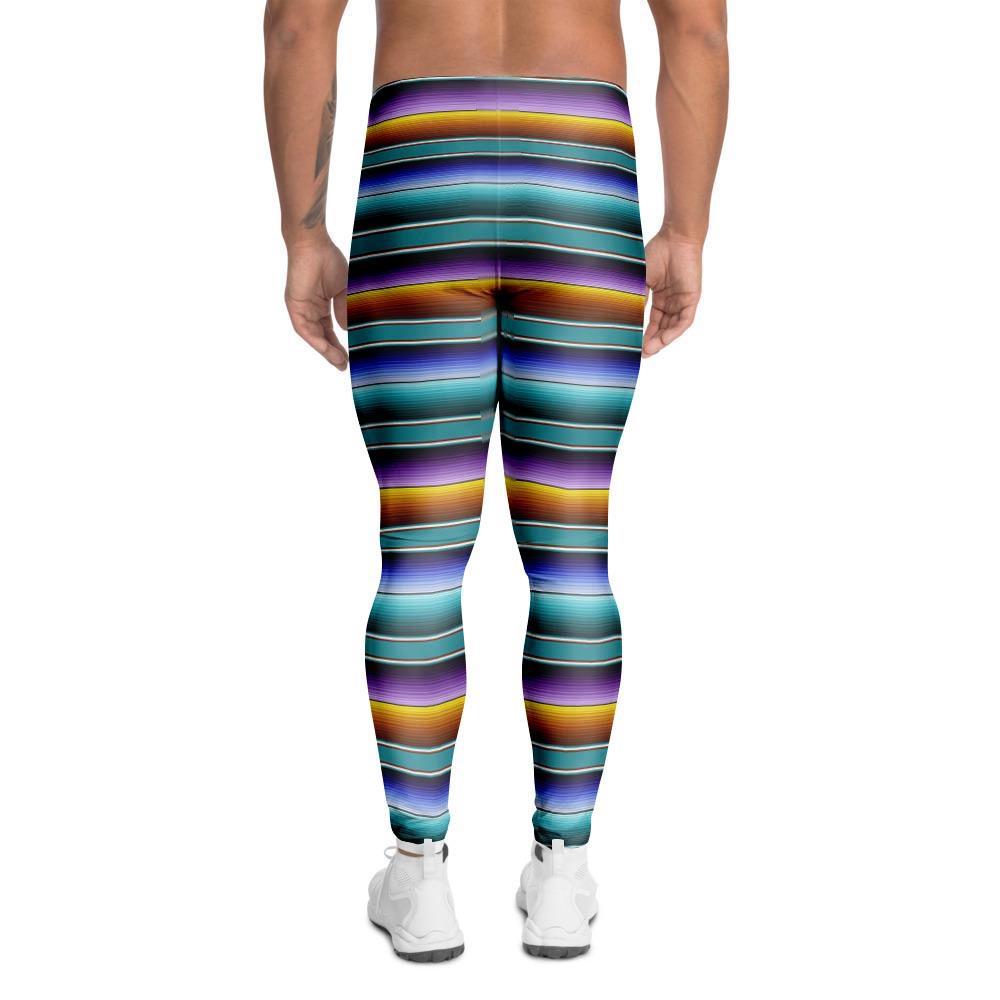 Blue Baja Serape Men's Leggings-grizzshop