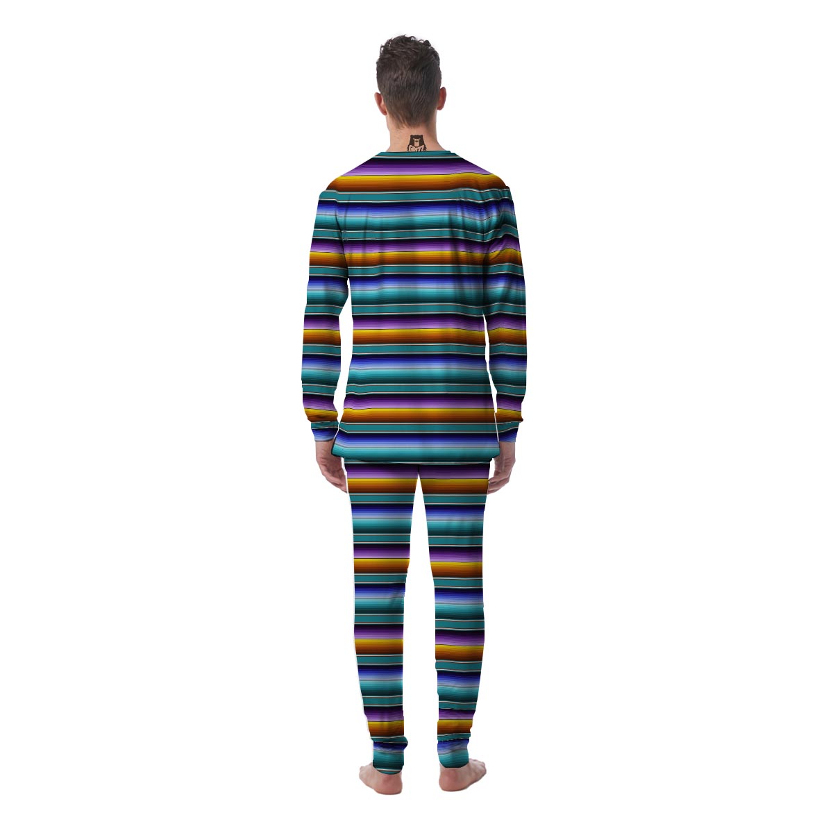 Blue Baja Serape Men's Pajamas-grizzshop