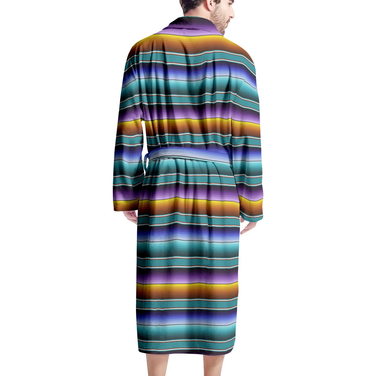 Blue Baja Serape Men's Robe-grizzshop