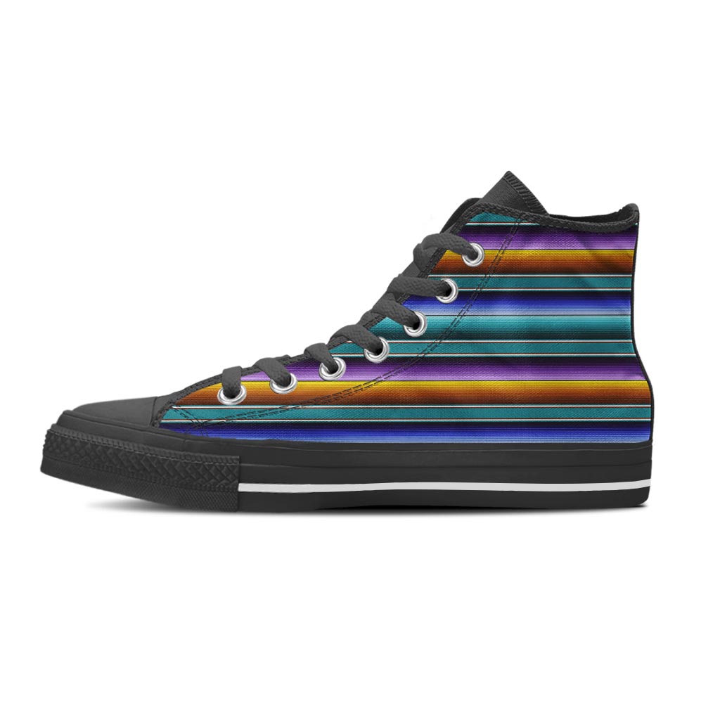 Blue Baja Serape Women's High Top Shoes-grizzshop