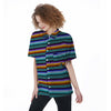 Blue Baja Serape Women's Short Sleeve Shirts-grizzshop