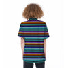 Blue Baja Serape Women's Short Sleeve Shirts-grizzshop