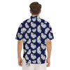 Blue Banana Retro Print Pattern Men's Short Sleeve Shirts-grizzshop