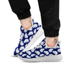 Blue Banana Retro Print Pattern White Athletic Shoes-grizzshop