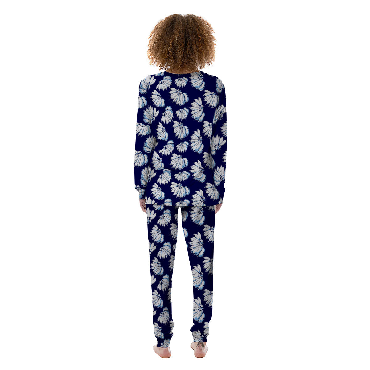 Blue Banana Retro Print Pattern Women's Pajamas-grizzshop