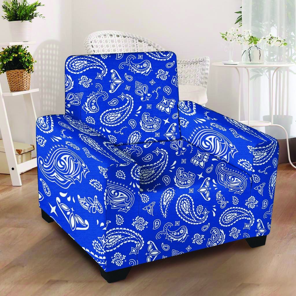 Blue Bandana Armchair Cover-grizzshop