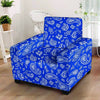 Blue Bandana Armchair Cover-grizzshop