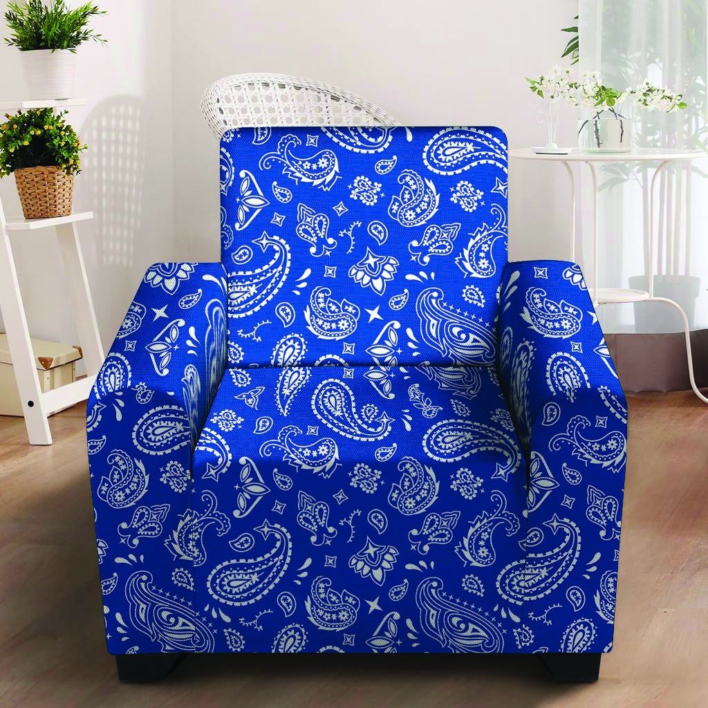 Blue Bandana Armchair Cover-grizzshop