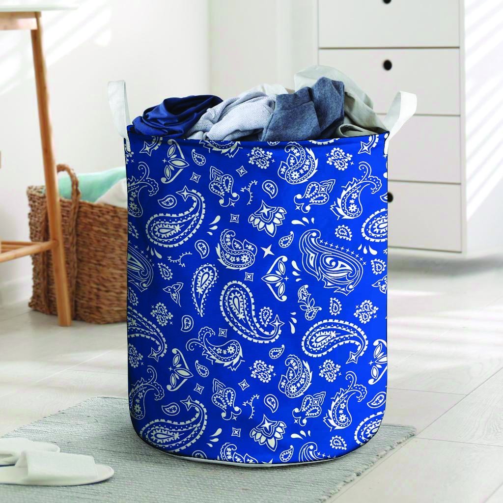 Blue Bandana Laundry Basket-grizzshop