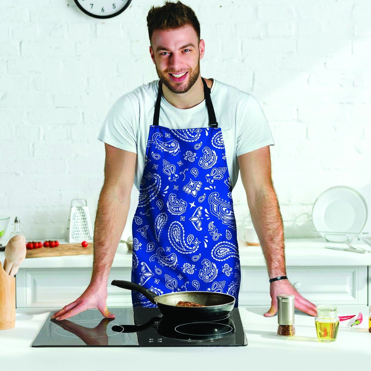 Blue Bandana Men's Apron-grizzshop