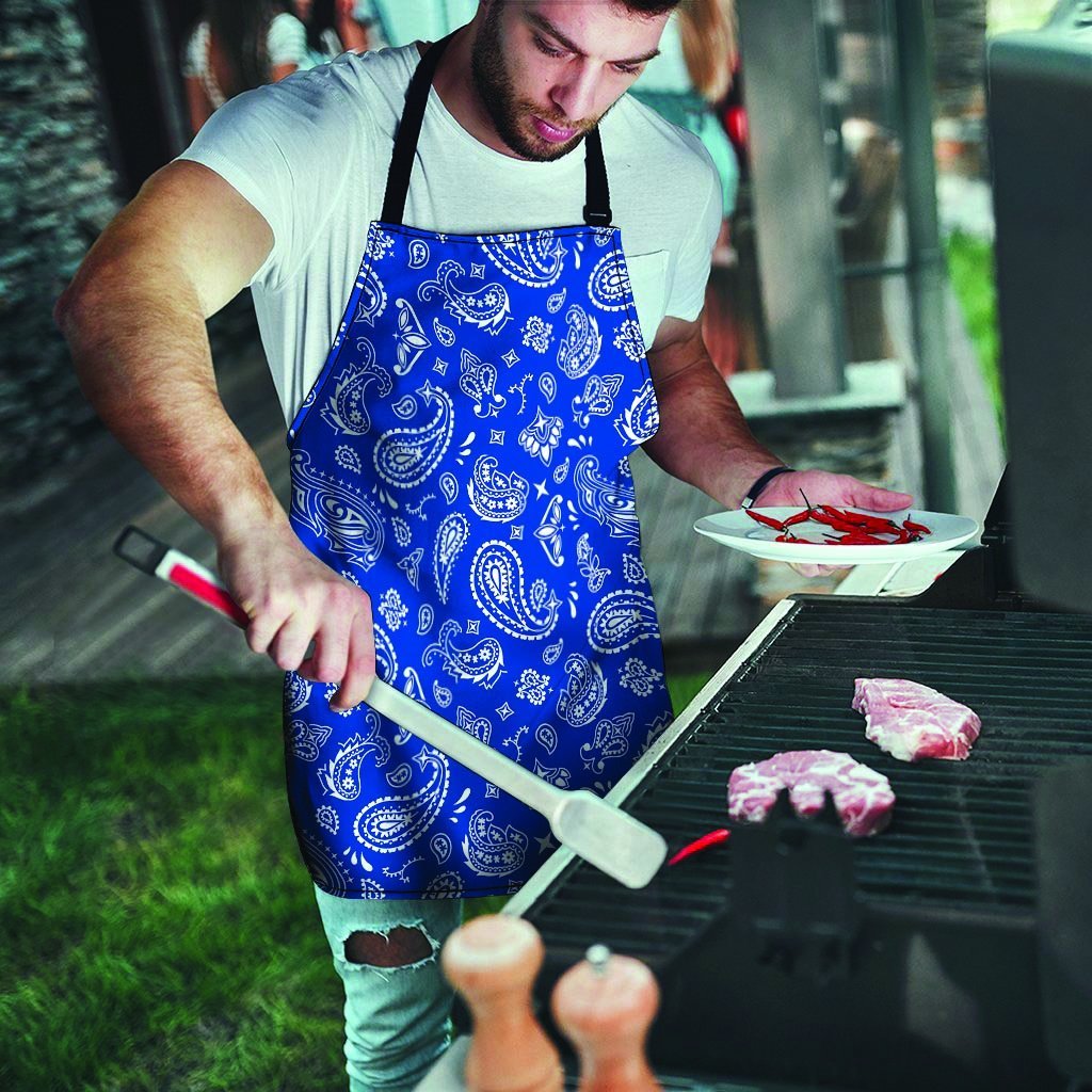 Blue Bandana Men's Apron-grizzshop