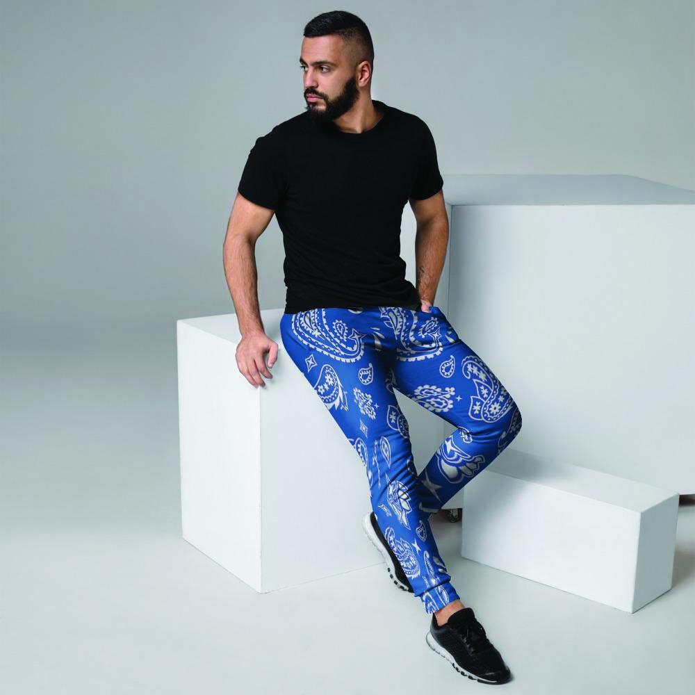 Blue Bandana Men's Joggers-grizzshop