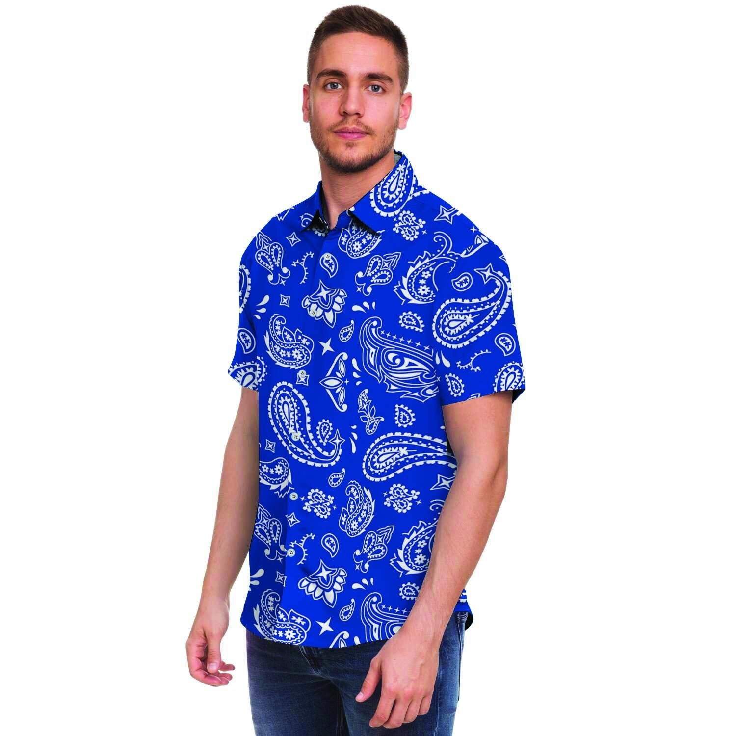 Blue Bandana Men's Short Sleeve Shirt-grizzshop