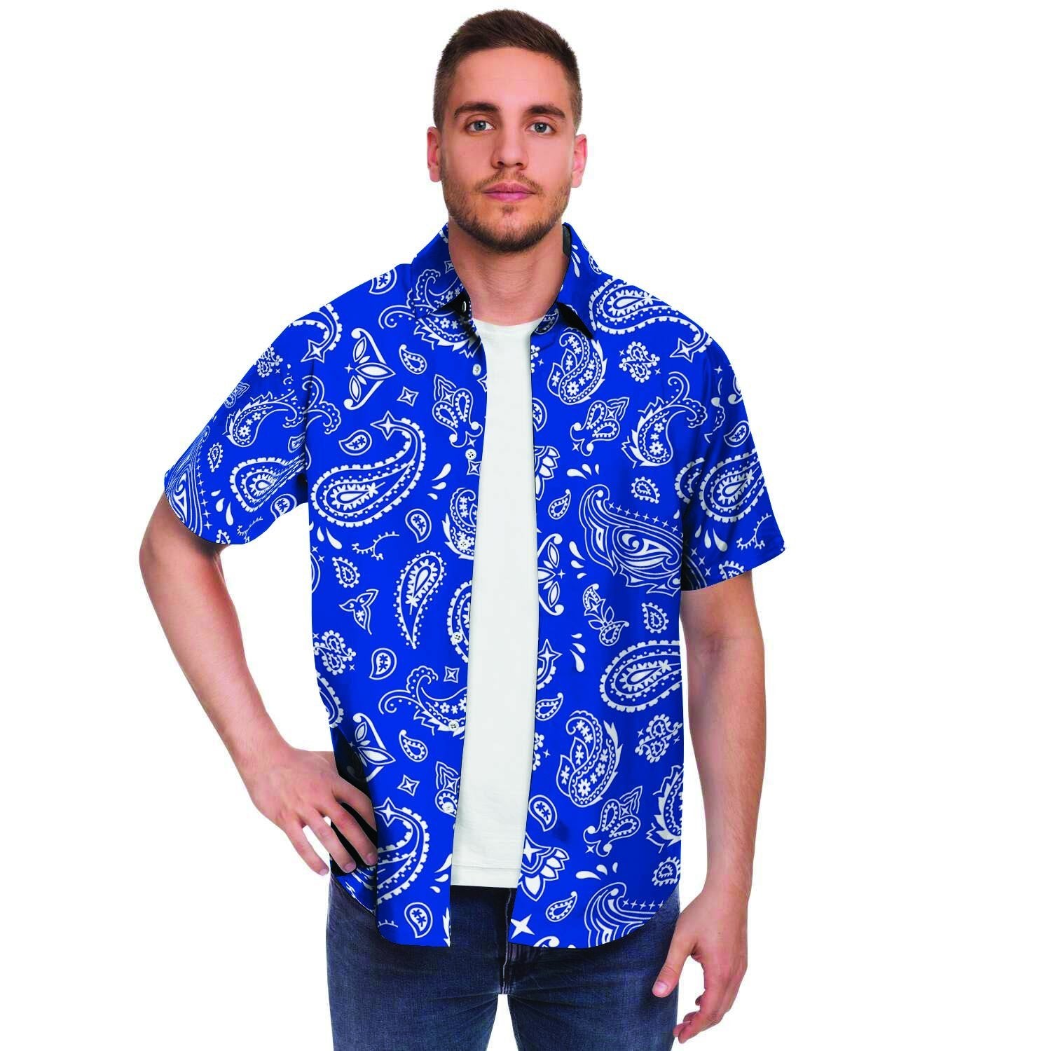 Blue Bandana Men's Short Sleeve Shirt-grizzshop