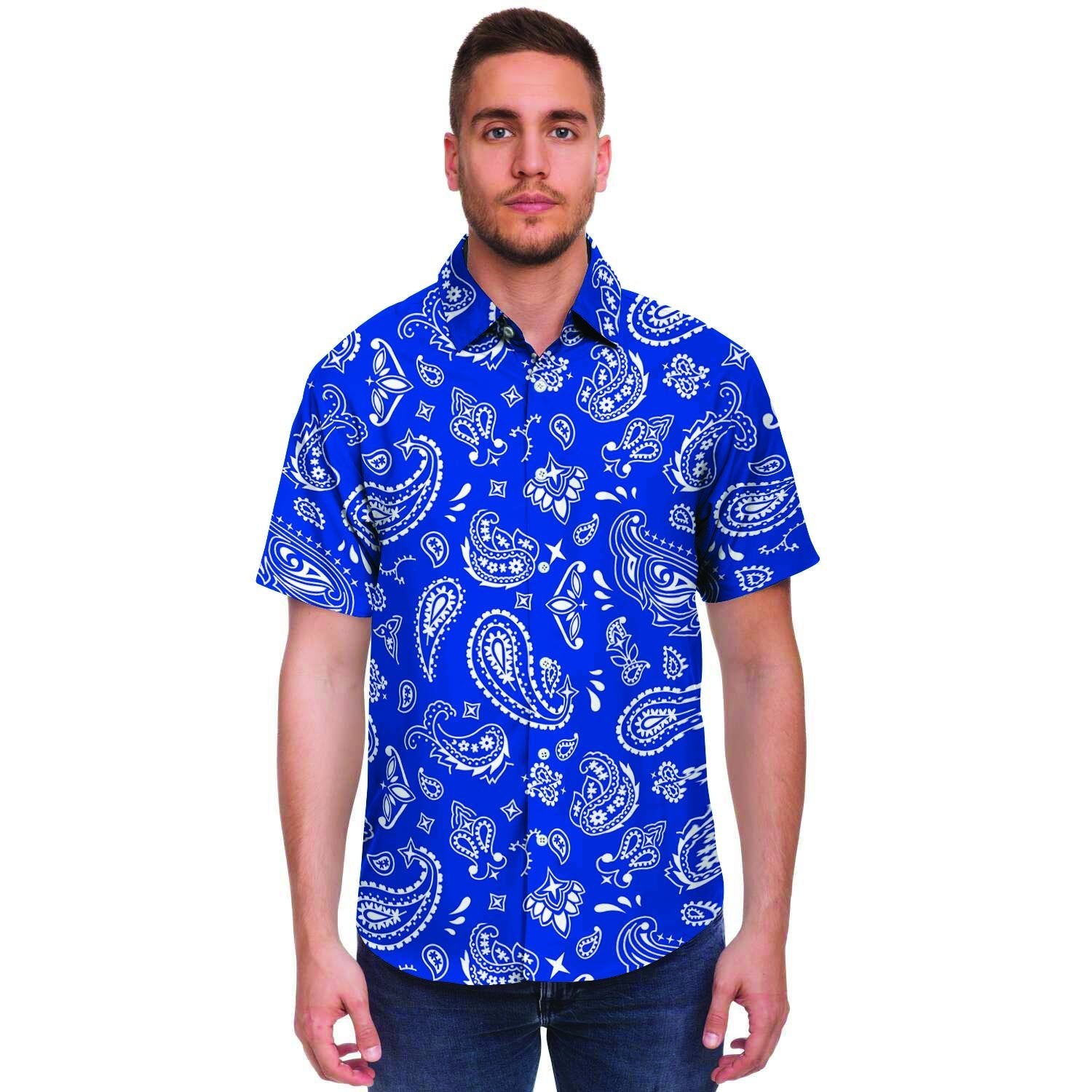 Blue Bandana Men's Short Sleeve Shirt-grizzshop