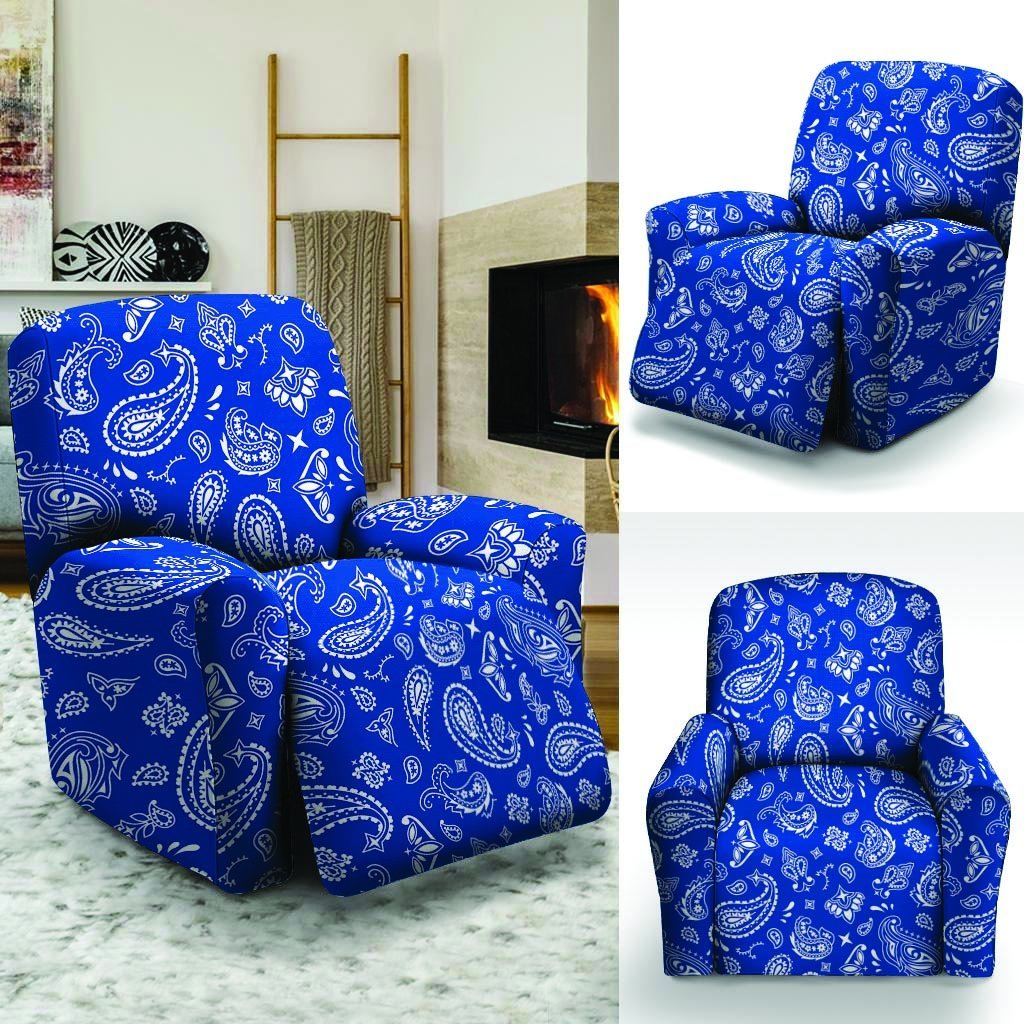 Blue Bandana Recliner Cover-grizzshop