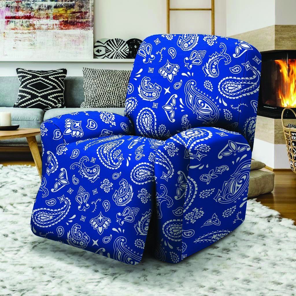 Blue Bandana Recliner Cover-grizzshop