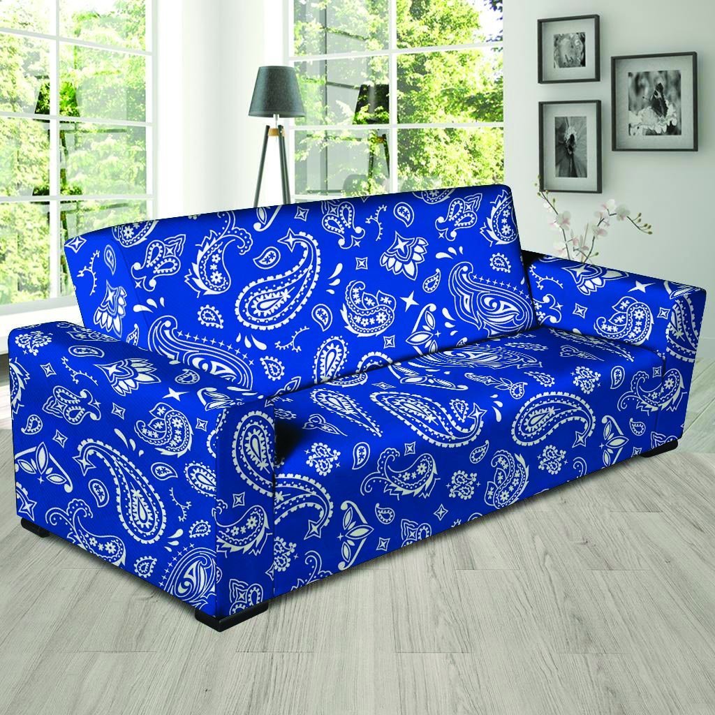 Blue Bandana Sofa Cover-grizzshop