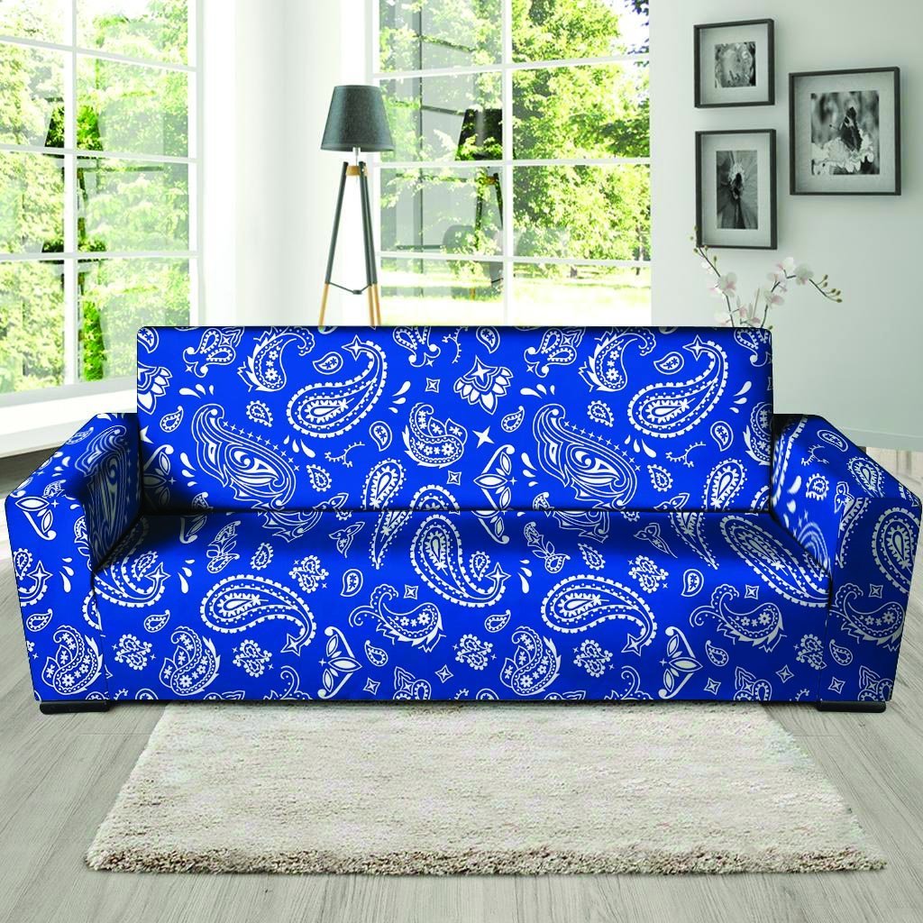 Blue Bandana Sofa Cover-grizzshop