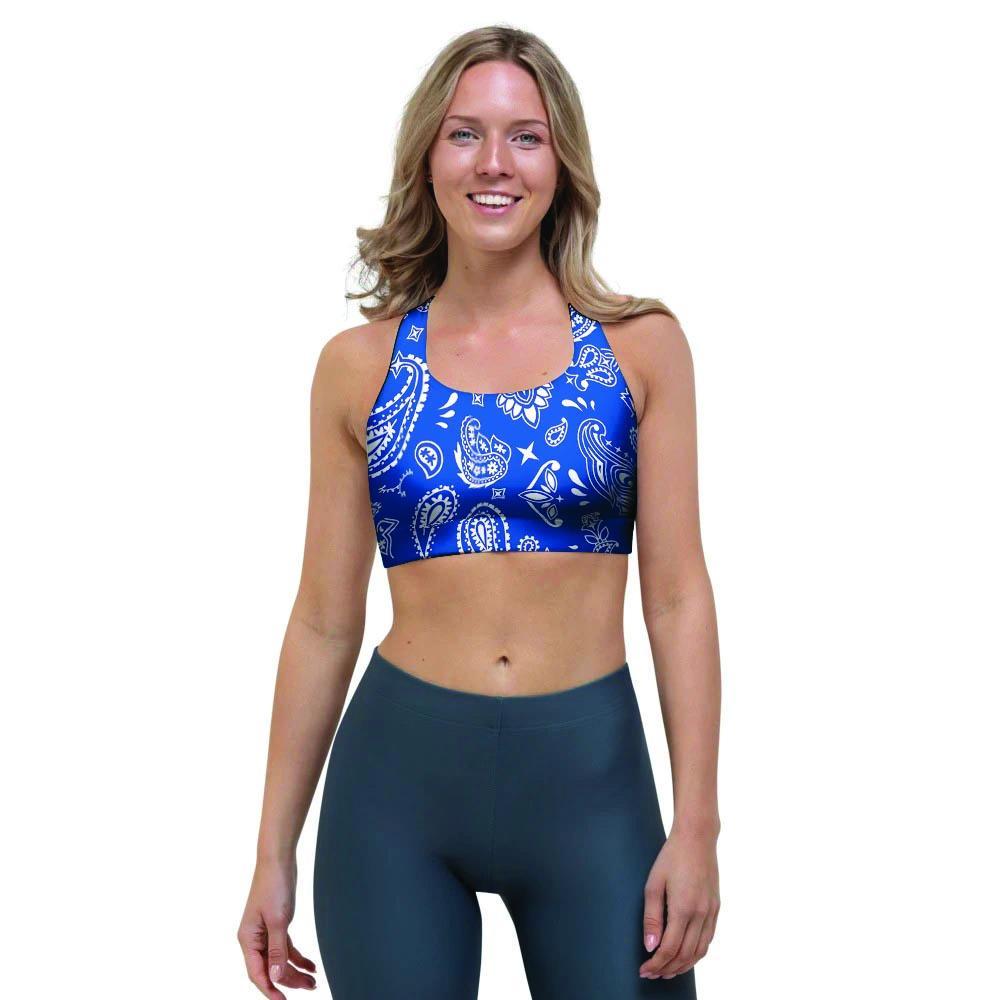 Blue Bandana Sports Bra-grizzshop