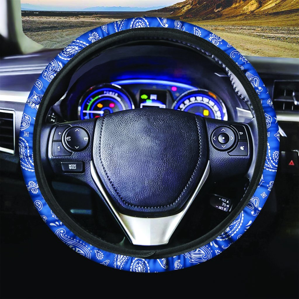Blue Bandana Steering Wheel Cover-grizzshop