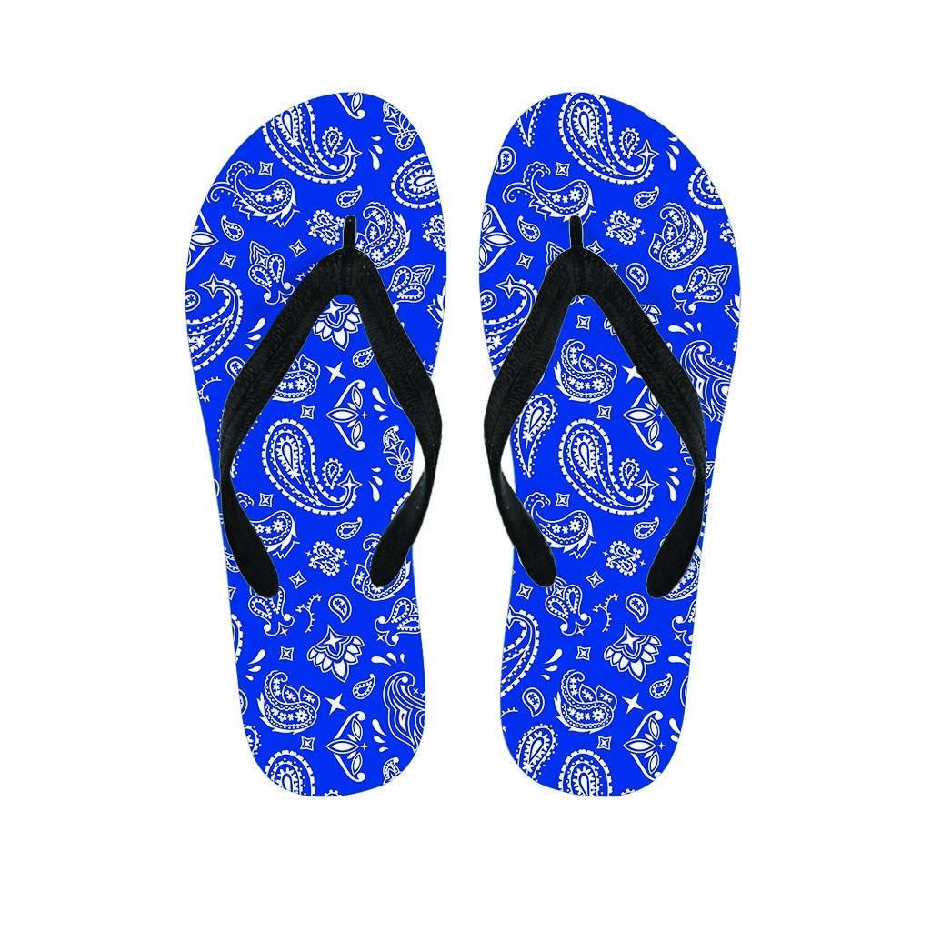 Blue Bandana Women's Flip Flops-grizzshop