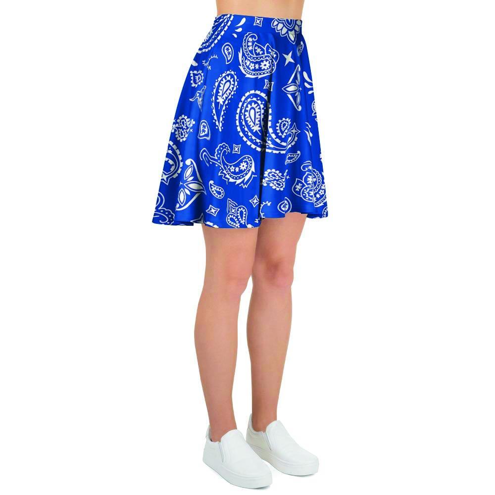 Blue Bandana Women's Skirt-grizzshop