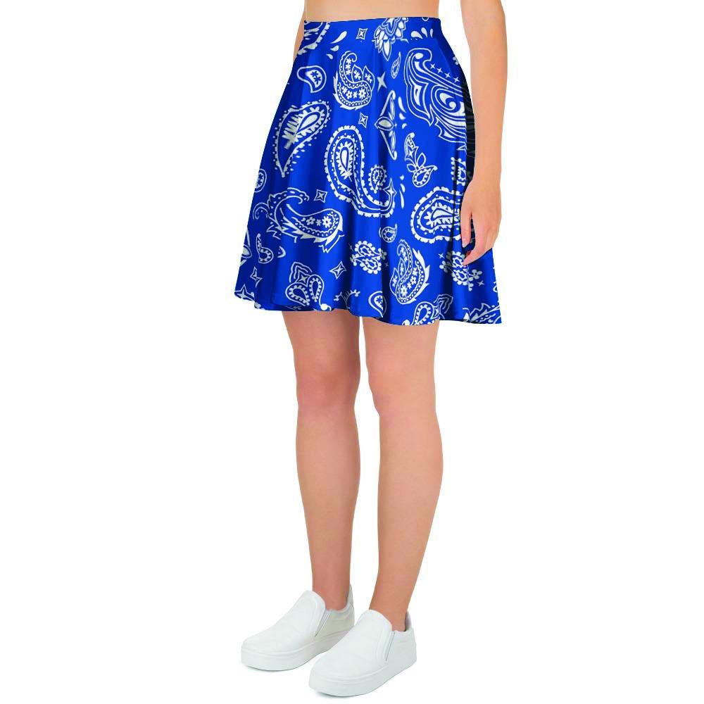 Blue Bandana Women's Skirt-grizzshop