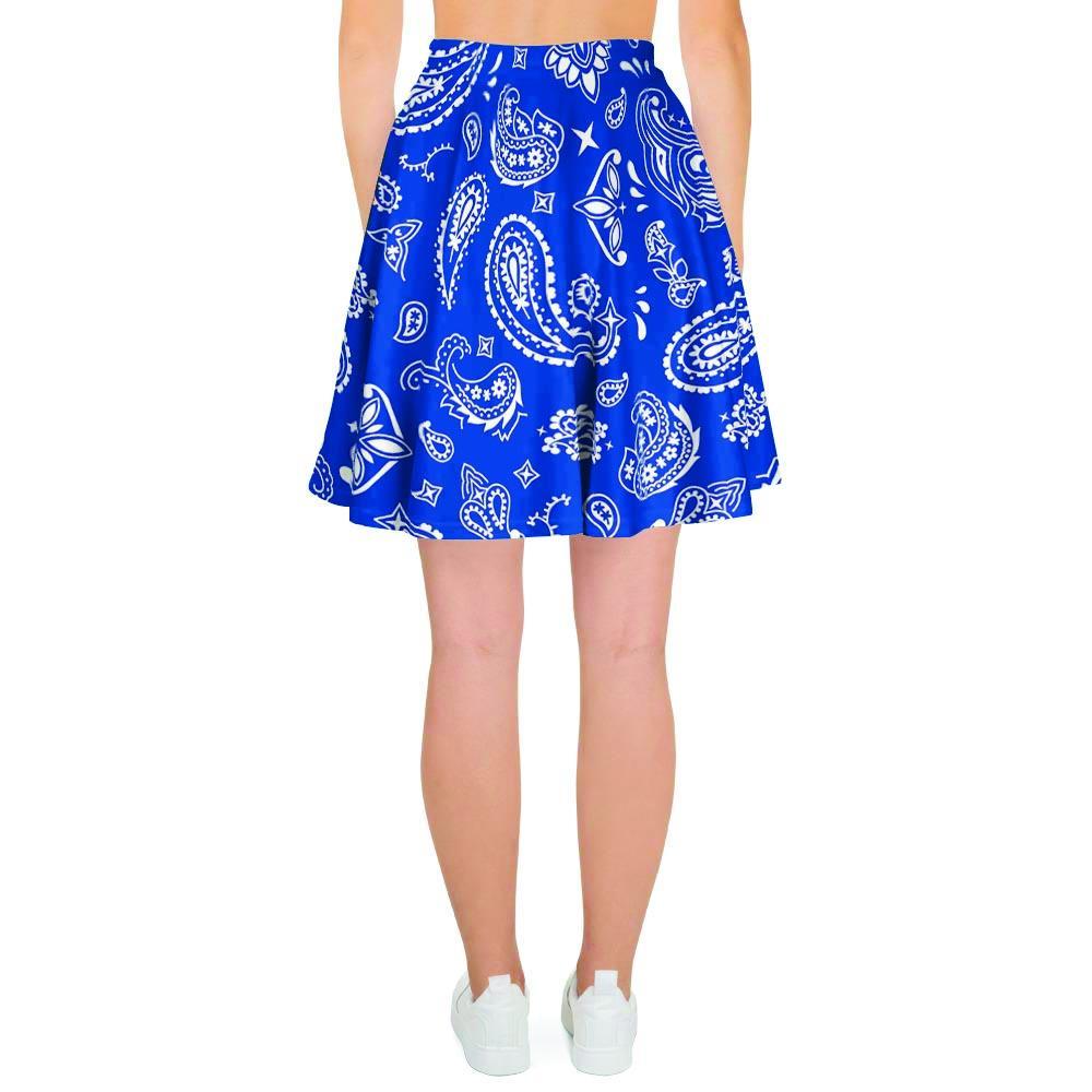 Blue Bandana Women's Skirt-grizzshop