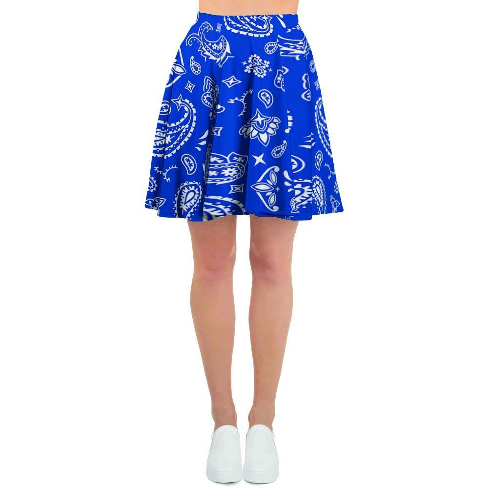 Blue Bandana Women's Skirt-grizzshop