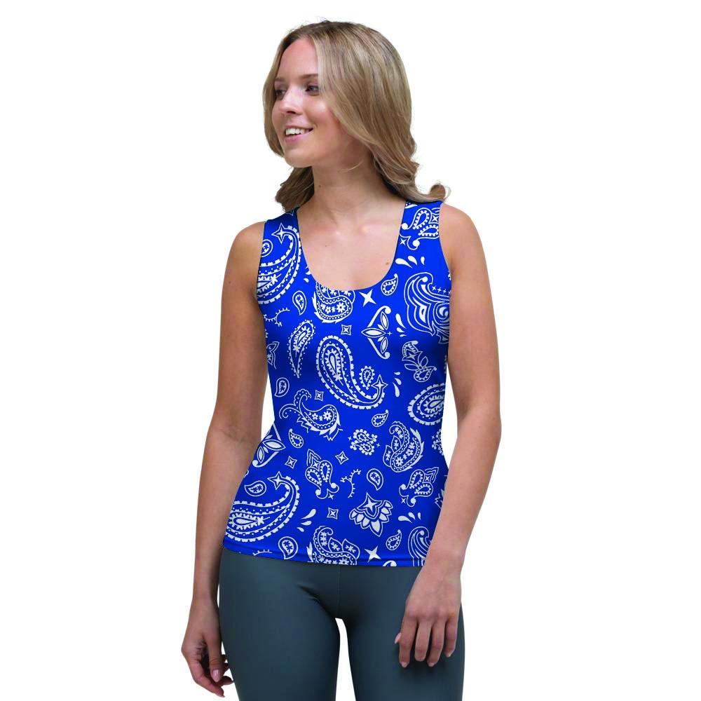 Blue Bandana Women's Tank Top-grizzshop