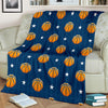 Blue Basketball Pattern Print Blanket-grizzshop