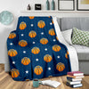 Blue Basketball Pattern Print Blanket-grizzshop