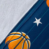 Blue Basketball Pattern Print Blanket-grizzshop