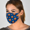 Blue Basketball Pattern Print Face Mask-grizzshop