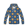 Blue Basketball Pattern Print Men Pullover Hoodie-grizzshop