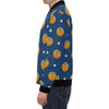 Blue Basketball Pattern Print Men's Bomber Jacket-grizzshop