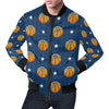 Blue Basketball Pattern Print Men's Bomber Jacket-grizzshop