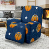 Blue Basketball Pattern Print Recliner Cover-grizzshop