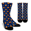 Blue Basketball Pattern Print Unisex Crew Socks-grizzshop