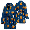 Blue Basketball Pattern Print Women Long Robe-grizzshop