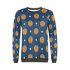 Blue Basketball Pattern Print Women's Sweatshirt-grizzshop