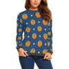 Blue Basketball Pattern Print Women's Sweatshirt-grizzshop