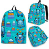 Blue Bigfoot Pattern Print Backpack-grizzshop