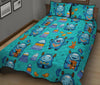 Load image into Gallery viewer, Blue Bigfoot Pattern Print Bed Set Quilt-grizzshop