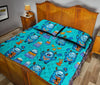 Blue Bigfoot Pattern Print Bed Set Quilt-grizzshop