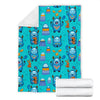 Blue Bigfoot Pattern Print Blanket-grizzshop