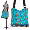 Blue Bigfoot Pattern Print Crossbody bags-grizzshop