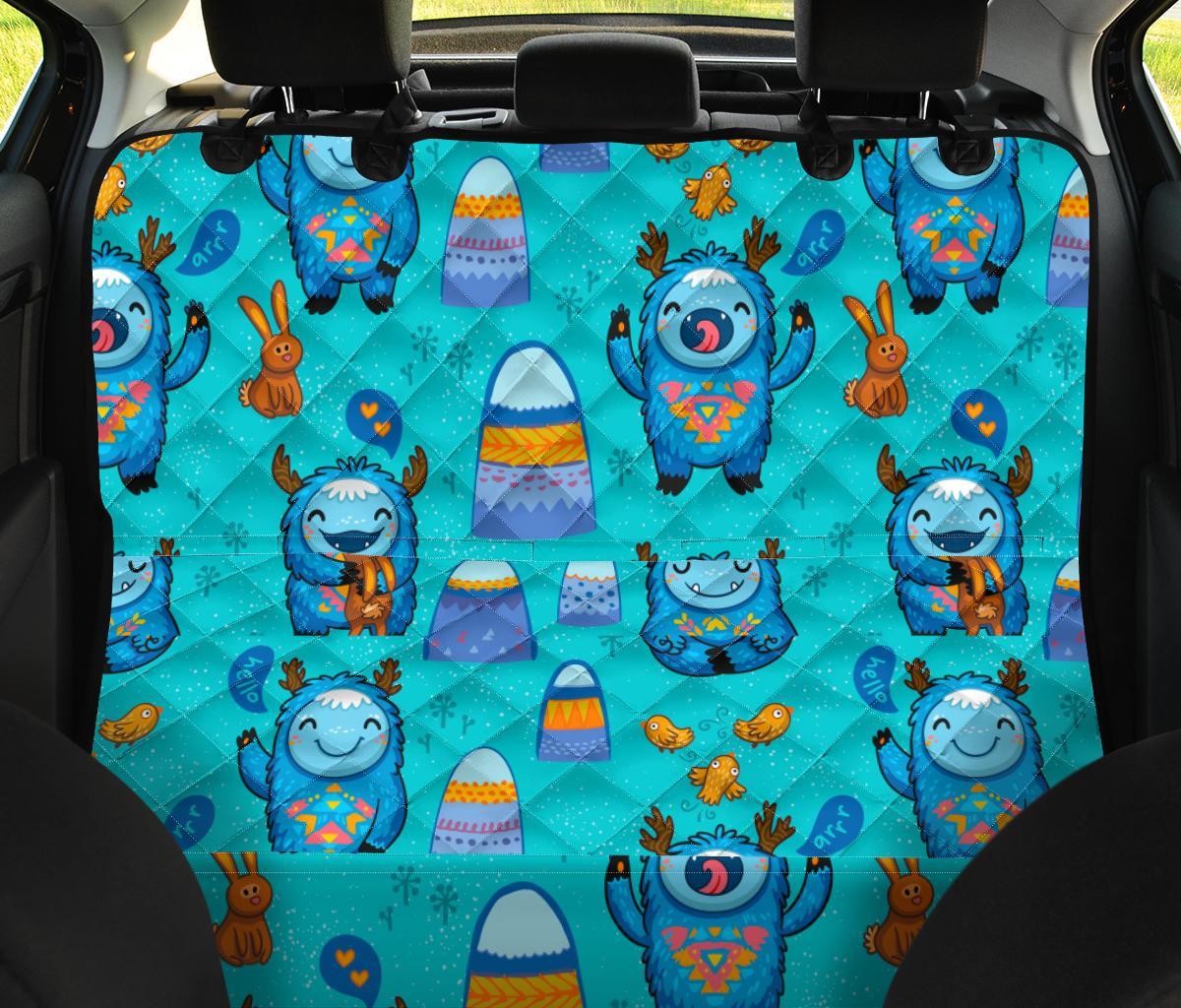 Blue Bigfoot Pattern Print Pet Car Seat Cover-grizzshop